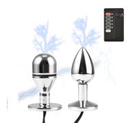 Plug Anal Pequeño tapón Anal de Metal de descarga eléctrica, electroestimulación bipolar, tapón de cuentas anales, masaje de próstata, juguete sexual con Control de Vagina