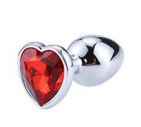 Plug Anal Tapón Anal con forma de corazón, 3 tamaños, tapón Anal de cristal de acero inoxidable, estimulador de tapón Anal extraíble, Juguetes sexuales anales, consolador masajeador de próstata