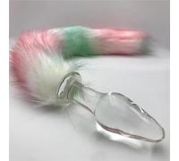 Plug Anal Tapón Anal de cristal con cola de zorro, juguete sexual fetiche peludo Para tapón Anal para mujer y hombre, colas de perro Para Juguetes sexuales anales de cristal para gato Cosplay