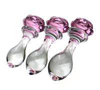 Plug Anal Tapón anal de cristal con forma de flor, cuentas para el ano vaginal, tapón anal, consolador para adultos Para, masaje anal, masturbación, juguete sexual Para hombres y mujeres