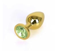 Plug Anal Tapón Anal redondo de Metal de 3 tamaños, joyería de cristal chapada en oro, tapón Anal, producto erótico Para, tapón Anal para mujer y hombre, masaje de punto G