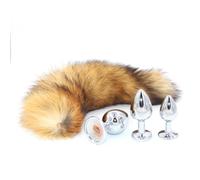 Plug Anal Tapón Anal reemplazable, colas de zorro, juguete sexual Anal de Metal extraíble, tapón Anal desmontable, juguetes sexuales para Cosplay, cola de perro