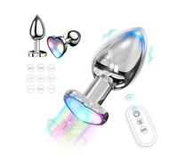 Plug Anal Vibrador en forma de corazón, tapón Anal luminoso, Control de Metal, tapón Anal, operación remota de consolador Anal, Juguetes sexuales para adultos