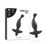 Plug anal vibrador negro juguetes adictos, Longitud 190 mm, Ancho 148 mm, Profundidad 45 mm, Departamento Couple, Colores Negro