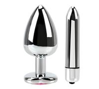 Plug Anal Vibradores de tapón anal de acero inoxidable para mujeres, masajeador vaginal, productos sexuales, tapones anales, consolador, cuentas, juguete sexual