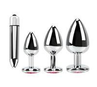 Plug Anal Vibradores de tapón anal de acero inoxidable para mujeres, masajeador vaginal, productos sexuales, tapones anales, consolador, cuentas, juguete sexual