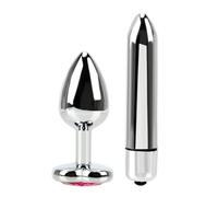 Plug Anal Vibradores de tapón anal de acero inoxidable para mujeres, masajeador vaginal, productos sexuales, tapones anales, consolador, cuentas, juguete sexual