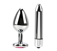 Plug Anal Vibradores de tapón anal de acero inoxidable para mujeres, productos sexuales vaginales, tapones anales, consolador, cuentas, juguete sexual, inserción de Vagina