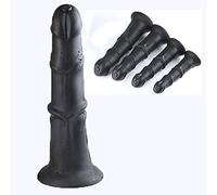Pḷụġ Āṋálęș Para Hombre Mujer, Súper Grande Principiantęš Ġrandęš Prổstätě Ěstimulädổr Prổstätä Mäsäjěadổr Pḷüġ Hombrě Silîcona Jugụẹtẹș, 4 Tallas S / M / L / XL Juguetes De Entrenamiento,Negro,XL