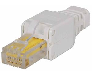 Plug Cat. 5/6 RJ45 Tooless con Copriconnettore gris. Cat5/5e/6 Enchufe modular R