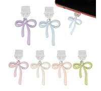 Plug Cover Bow Charging Port Protector, Zinc Alloy Protective Cellphone Charm, Tiny Phone Decor for Women and Men, 1,5 x 0,79 pulgadas