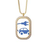 Plug Energy - Collar con colgante de diamantes y cristales dorados para proteger el medio ambiente