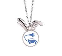 Plug Energy Vehicles Protect Environment Pattern - Collar con colgante de conejo, diseño de conejo, joyería de regalo