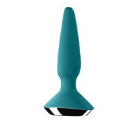 Plug vibrador Satisfyer con control de aplicación, Plug-ilicious 1 Connect App, silicona impermeable y agradable para la piel, color:turquesa
