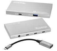 Plugable Hub Thunderbolt 4 5 en 1, pantalla única 8K o doble 4K; adaptador HDMI 4K incluido, ofrece expansión Thunderbolt 4/3, USB4 y USB-C para sistemas Mac y Windows modernos, sin controlador