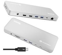 Plugable Thunderbolt 4 Dock para MacBook Air y Pro M4/M5: estación de carga de 100 W sin controlador para laptop con monitor dual HDMI 4K o USB 6K, 6X, SD, Ethernet, certificado Thunderbolt (TBT-UDM)