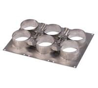 Pluggit Placa de montaje 6 conexiones Tubo redondo PluggFlex PKR75 - RDP675