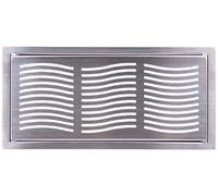 Pluggit Rejilla de cubierta Onda de Acero Inoxidable, incl. marco de instalación - PL128