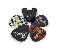 Pluginz Fender - Posavasos para púas de Guitarra (Juego de 4) - Posavasos de acrílico Negro con Forma de púa de Guitarra