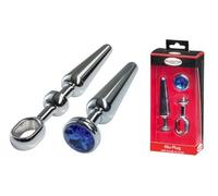 Plugs marca Malesation Alu-plug mit handle and medium ornamental stone, chrome