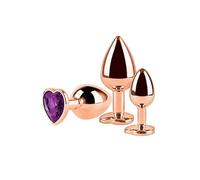 Plugs marca S Pleasures Metal Pack de 3 plugs de metal en color bronce brillante y diseñados especialmente para la estimulación anal