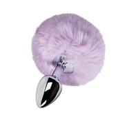 Plugs marca S Pleasures Metal Plug de metal en color plateado con una colita de conejo negro diseñado para la estimulación anal