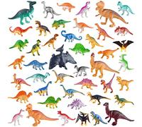 PLULON 45 Piezas Mini Dinosaurios Juguetes para Niños Figuras Dinosaurios Animales Plástico Dinosaurio Cake Toppers Juego Niños para Niños y Niñas Cumpleaños Baby Shower Fiesta Decoraciones