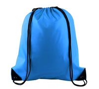PLULON Mochila con cordón, mochila de cuerda a granel, saco de cincha, saco deportivo, gimnasio, mochila para yoga, viajes, deportes al aire libre, azul celeste, 34cm*40cm/13.4"*15.7"