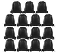 PLULON Mochila con cordón, mochila de cuerda a granel, saco de cincha, saco deportivo, gimnasio, mochila para yoga, viajes, deportes al aire libre, Negro -, 34cm*40cm/13.4"*15.7", Moderno