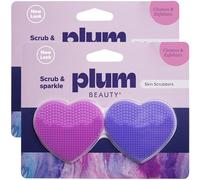 Plum Beauty Limpiadores de piel para cara, corazones, paquete de 2 (4 unidades) - Limpia, exfolia y masajea suavemente, regalos de autocuidado para mujeres