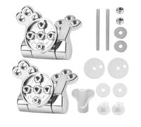 Plum Blossom - Asiento de inodoro con bisagra de cierre suave, aleación de zinc, diseño reductor de ruido, color plateado, fácil de instalar para baño, ajuste resistente a la humedad