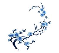 Plum Blossom Embroidered Patch - Decorative Iron On Floral Applique