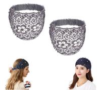 Plum Blossom Hollow Beaded Wide Headband, Elegant Plum Blossom Hollow Wide Headband for Women, Stylish Embellished Hairbands (2PCS-DD)