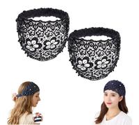 Plum Blossom Hollow Beaded Wide Headband, Elegant Plum Blossom Hollow Wide Headband for Women, Stylish Embellished Hairbands (2PCS-AA)