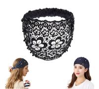 Plum Blossom Hollow Beaded Wide Headband, Elegant Plum Blossom Hollow Wide Headband for Women, Stylish Embellished Hairbands (1PCS-A)