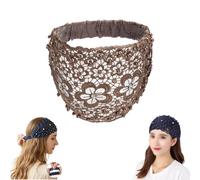 Plum Blossom Hollow Beaded Wide Headband, Elegant Plum Blossom Hollow Wide Headband for Women, Stylish Embellished Hairbands (1PCS-B)