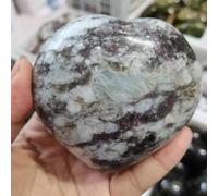 Plum Blossom Tourmaline Heart-Shaped Crystal Quartz Carving Home Decoration Crafts Home Decor(301-400g 1pc)