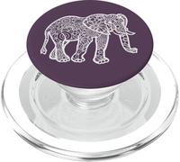 Plum Purple - Elefante Mandala Floral Flower Design PopSockets PopGrip para MagSafe