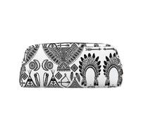 Pluma banda de cabeza tipi tienda de campaña arco flecha impresión lápiz bolsa, elegante cuero para estuche de lápices, color, 5.0cm*10.5cm*20.5cm, Estuche para lápices