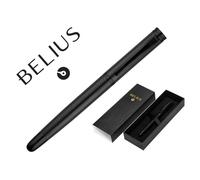 Pluma belius neptuno aluminio textura wavy color azul marino tinta azul caja de diseño - BB324