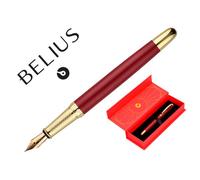 Pluma belius soiree aluminio color art deco granate y dorado tinta azul caja de diseño - BB268