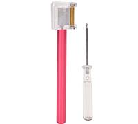 Pluma de aceite para bordes de cuero multifunción, aplicador de rodillo para teñir bordes para manualidades en cuero DIY, pluma de teñido de bordes con punta de cobre puro y agarre (Roja)