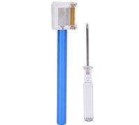 Pluma de aceite para bordes de cuero multifunción, aplicador de rodillo para teñir bordes para manualidades en cuero DIY, pluma de teñido de bordes con punta de cobre puro y agarre (Azul)