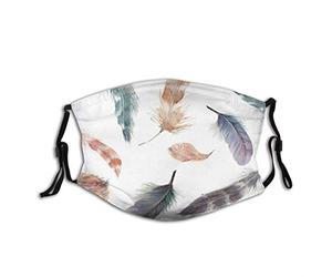 Pluma de acuarela dibujada a mano, estilo vintage, decorativa, a prueba de polvo, resistente al viento, reutilizable, lavable, cubierta para el polvo, hombres y mujeres