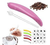 Pluma de arte latte, bolígrafo de especias para arte con leche, bolígrafo eléctrico para tallar café, decoración de pasteles, bolígrafo portátil para capuchino, café, herramientas profesionales para