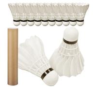 Pluma de Bádminton | 12 Unidades Plumas de Bádminton de Ganso | Equipo Deportivo Portátil Exterior Bolas De Entrenamiento De Alta Velocidad para Interior Campus Parque Playa Hogar Jardín Niños