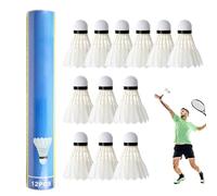 Pluma de bádminton,Volantes de bádminton | Volante de plumas con cabeza de esponja de espuma, 12 Uds. - Práctica de golpe, entrenamiento de velocidad, vuelo estable, pelota de entrenamiento de bádmint