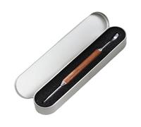 Pluma de café de acero inoxidable - Pluma de listón de doble extremo con mango de madera, aguja de lápiz espresso para decoración de capuchino y listón | Herramienta de plantilla de café para amate