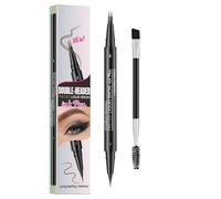 Pluma de cejas natural, pluma de microblading para cejas - Pluma de cejas líquida de doble extremo con pincel | Pluma de contorno de cejas impermeable con 2 puntas de horquilla y punta