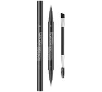 Pluma de cejas natural, pluma para cejas - Pluma de cejas líquida de doble extremo con pincel - Pluma de contorno de cejas con 2 puntas de tenedor y punta precisa